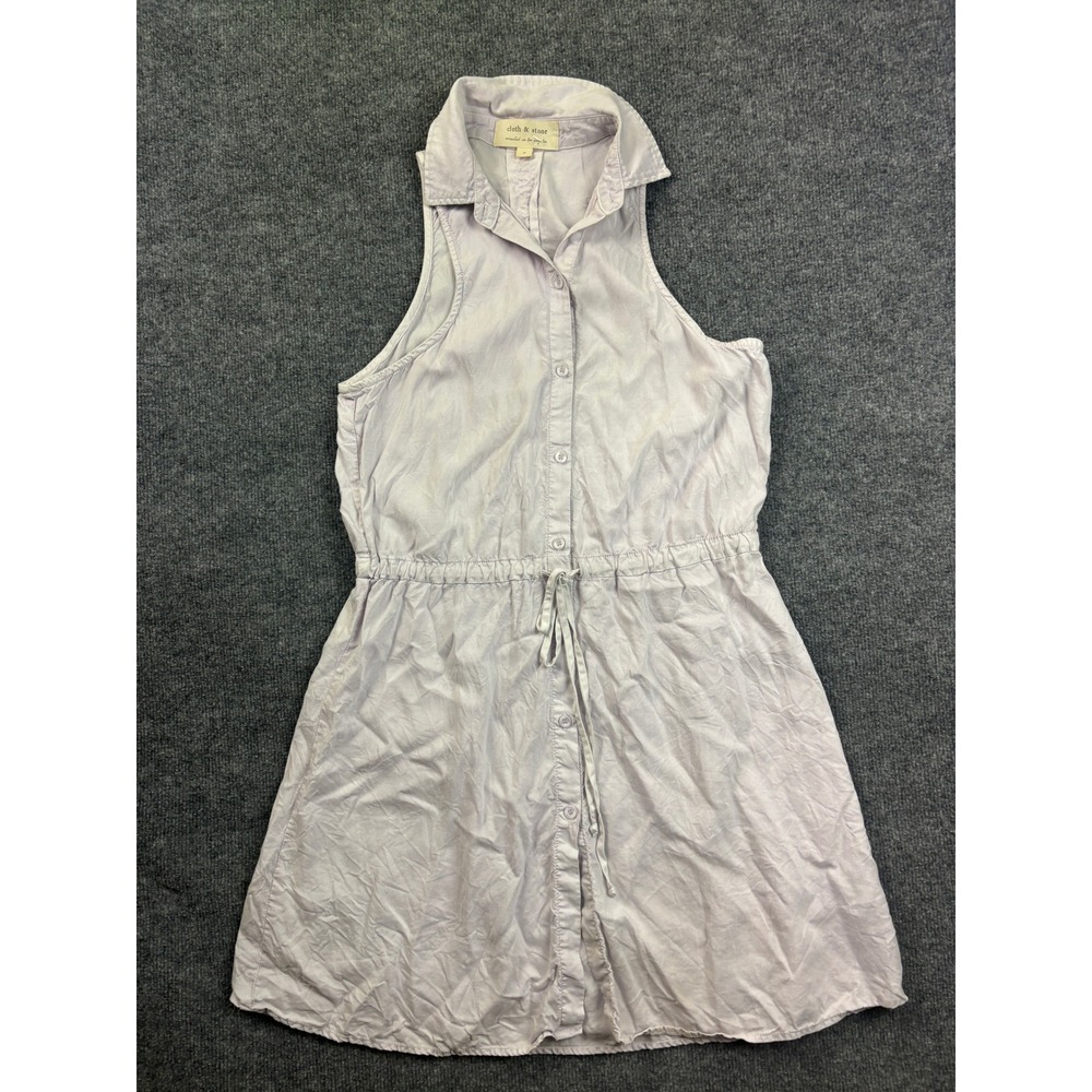 Cloth & Stone Shirt Dress Womens Small Lavender Tencel Sleeveless Button Front